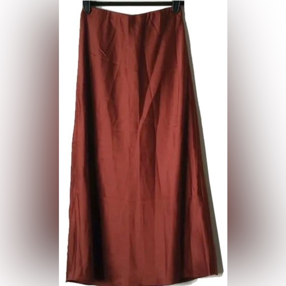 Abercrombie & Fitch chocolate brown satin maxi skirt